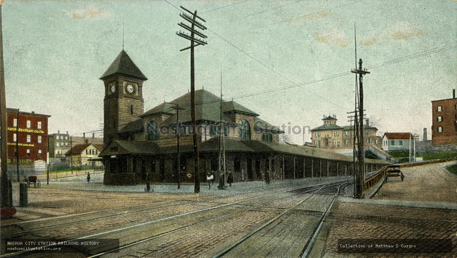 Postcard: Lowell, Massachusetts.  Railroad Station